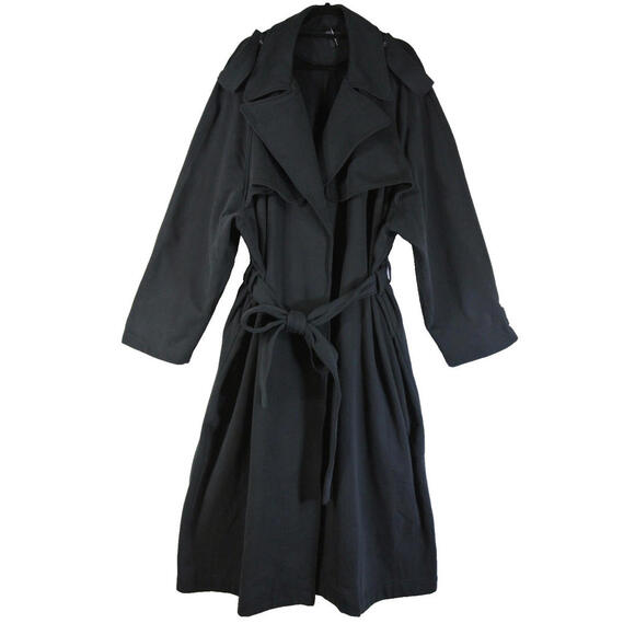 NEW, SKIMS Fleece Trench Coat in Onxy Black Size 3X #C4695 - Picture 9 of 14